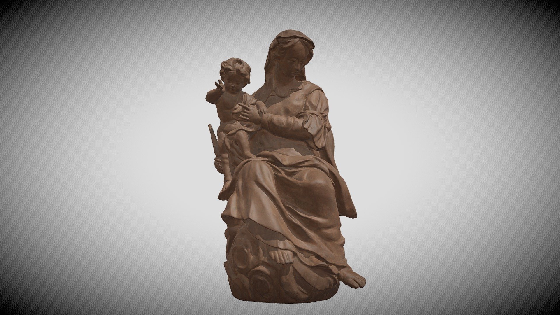 Ontwerp voor een beeld van de Madonna met Kind - Download Free 3D model ...