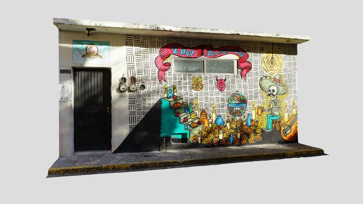 Mexican graffiti wall photogrammetry scan 3D Model