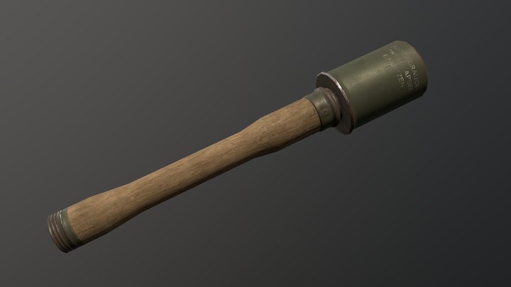 Stielhandgranate 3D Model
