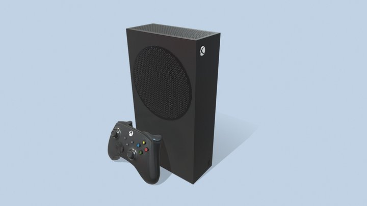 Xbox Series S Carbon Black Low-poly 3D Model