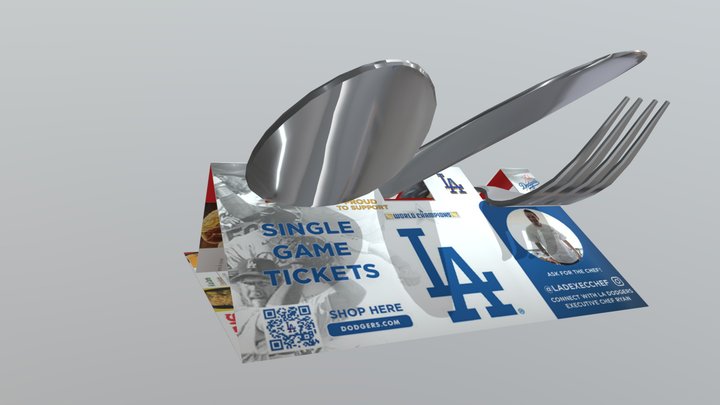 iQ Menu Utensils - LA Dodgers 3D Model