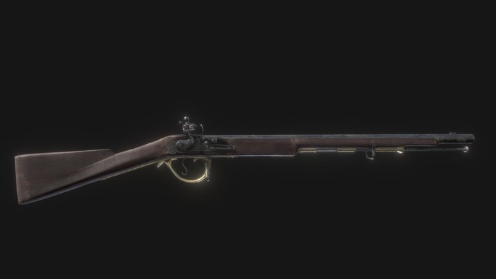 Stylized Pirate Brown Bess Musket – Game-Ready 3D Model