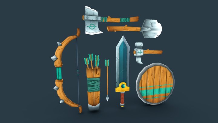 Fantasy weapons and tools (asset pack) 3D Model