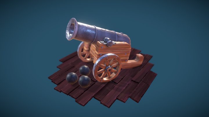 Basic Pirate Boom Cannon 3D Model