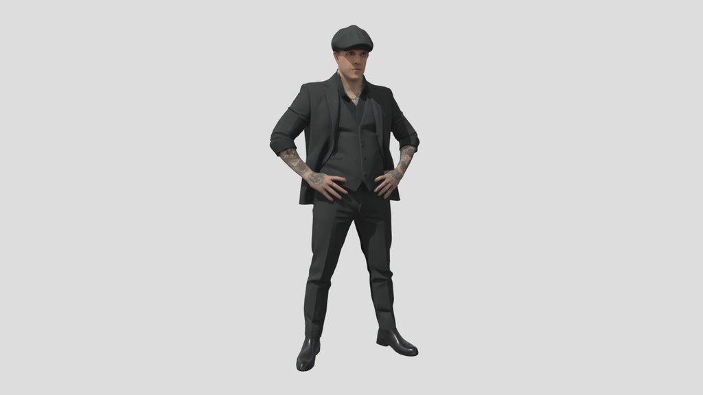 English Gangster Character Peaky Blinders Style