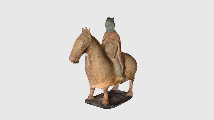 Statut chinoise sur cheval 3D Model