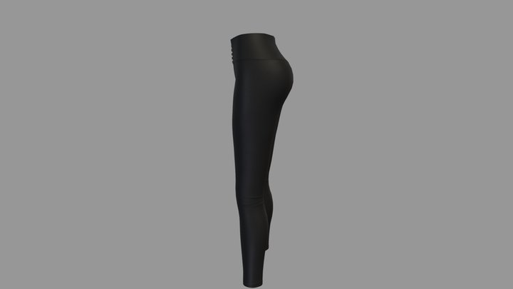 Black Leggings With Straps Belt Line 3D Model