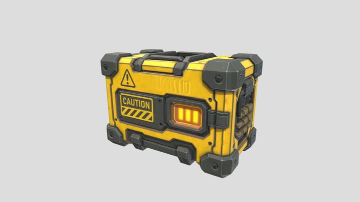 Futuristic Cyberpunk Ammo Crate 3D Model