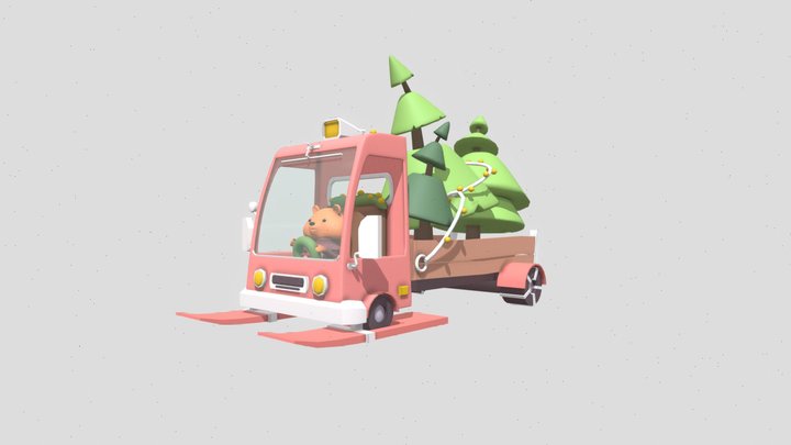 Christmas Truck 3D Model
