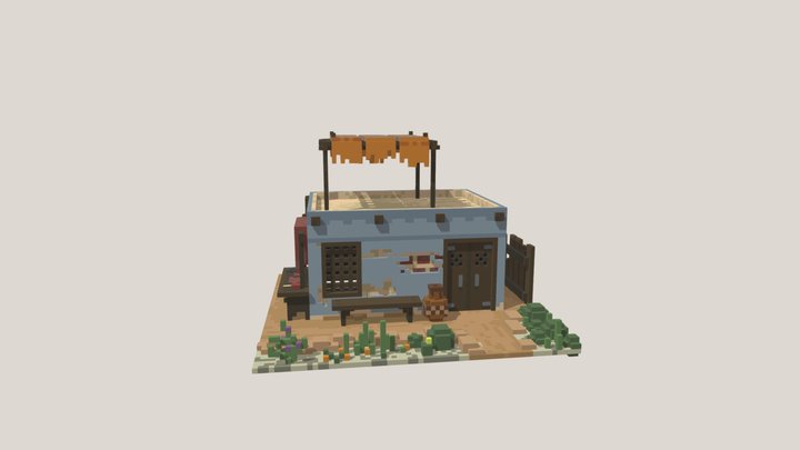 Blue Desert House 3D Model