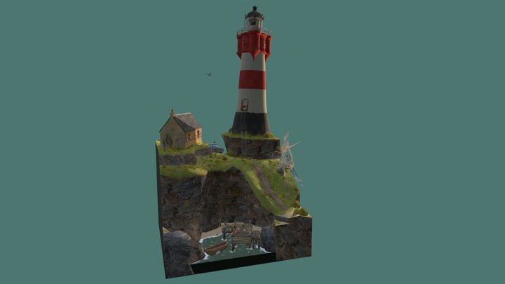 DAE Diorama - By the Ocean 3D Model