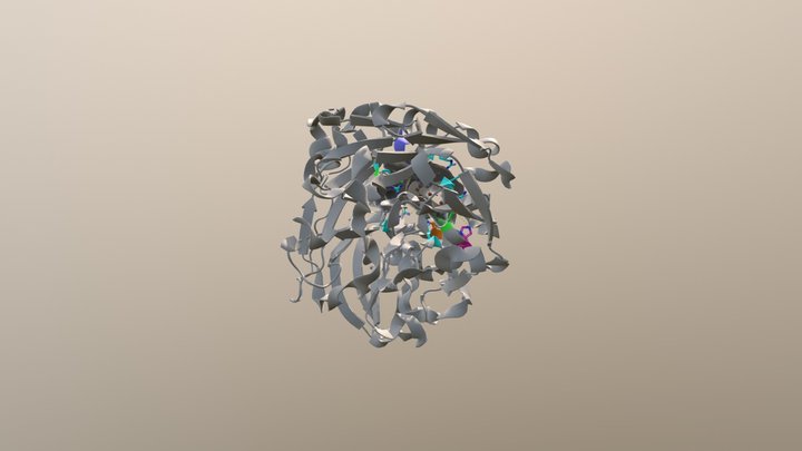 N8 neuraminidase in complex with oseltamivir 3D Model