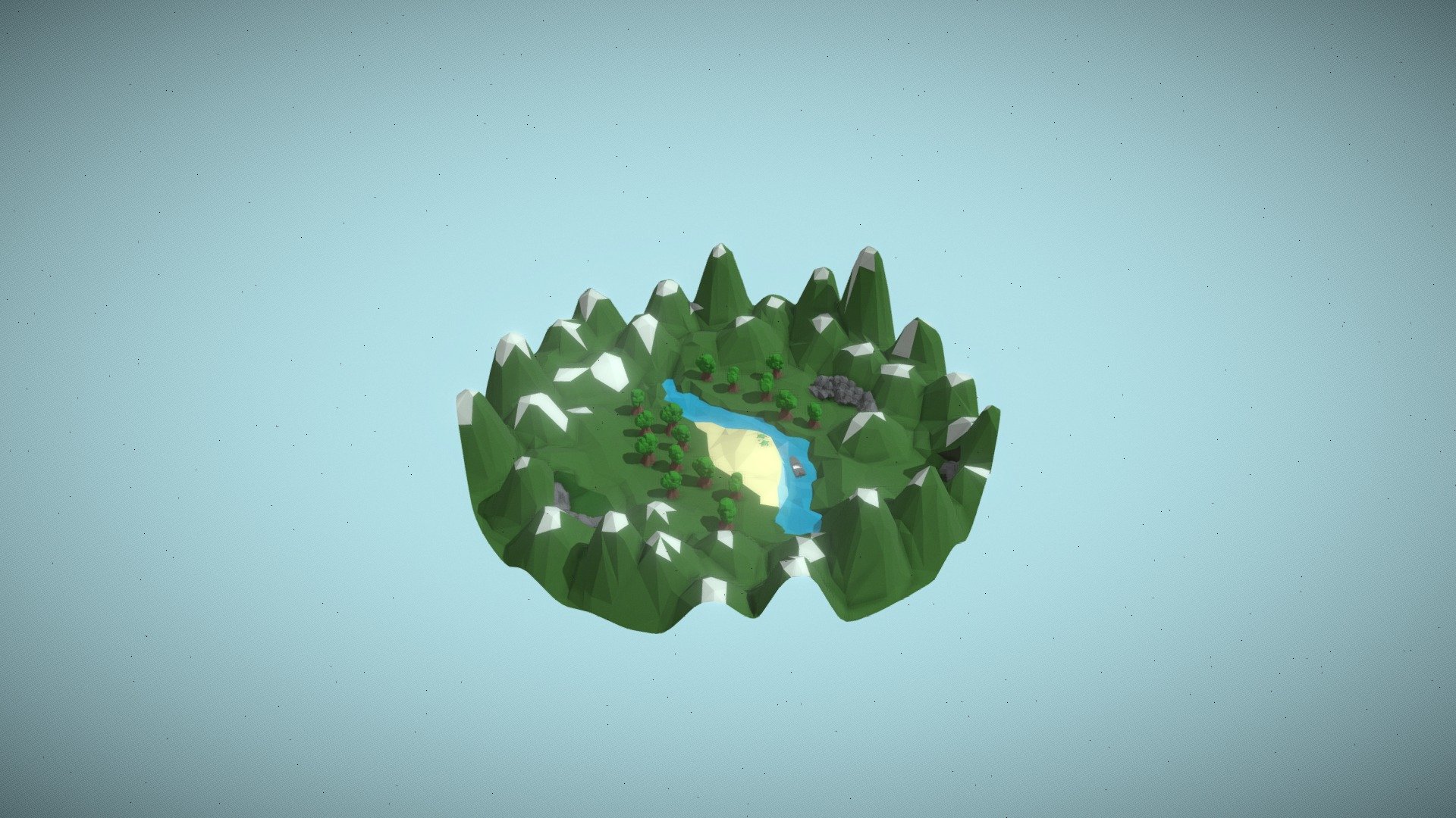 low poly scene - 3D model by xXEllzMX [e644a81] - Sketchfab