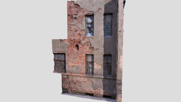 Dilapidated wall 3D Model