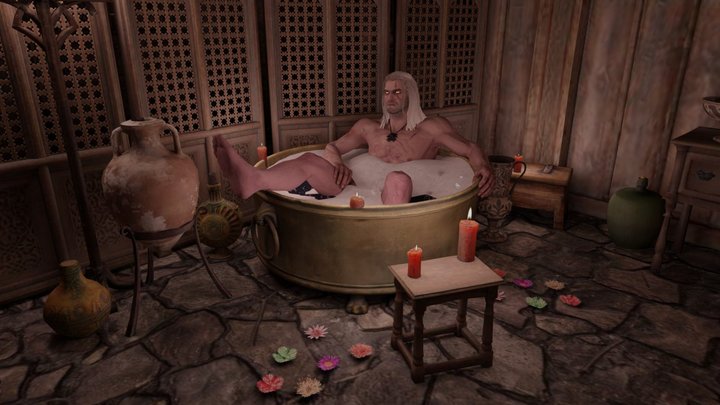 The Witcher Yennefer's room (Geralt in Bathtub) 3D Model