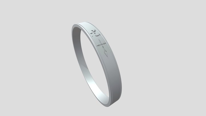 Mens Personalized Wedding Band 3D Model