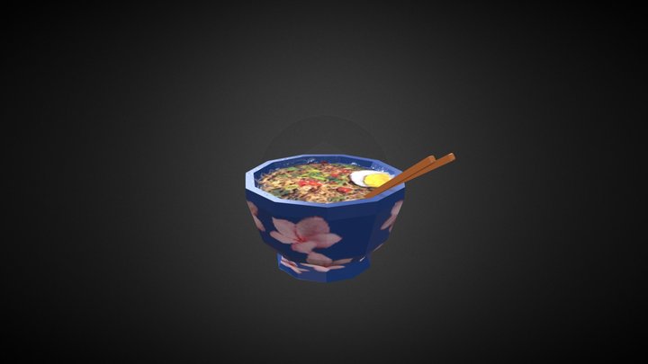 Low Poly Ramen Bowl - 178 Tris 3D Model