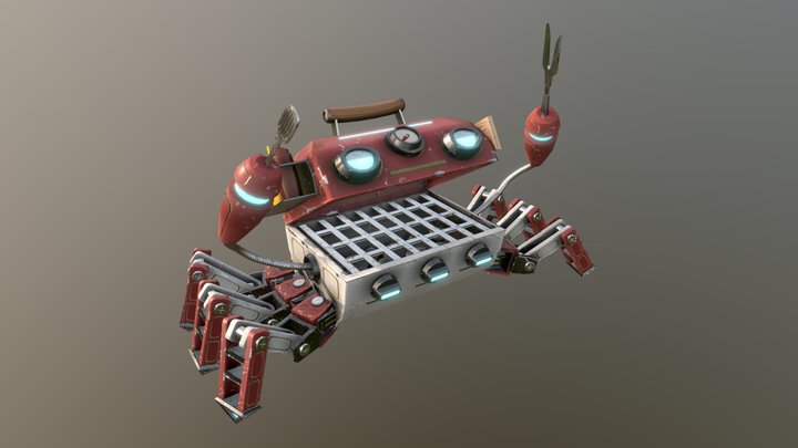 Game Art 2 - Robuddy "Grilly" (Animated) 3D Model