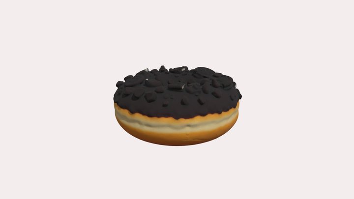 Chocolate donuts with cookie crumbs 3D Model