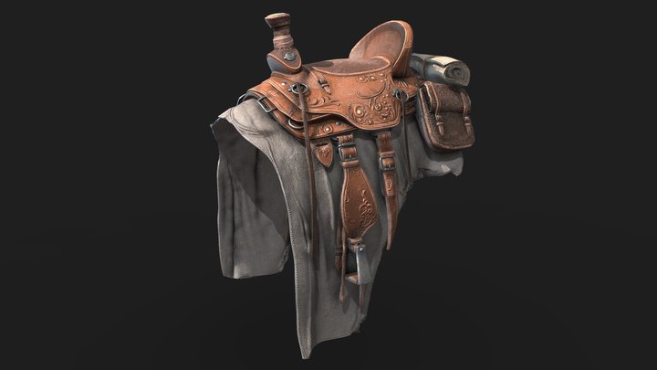 Saddle (PBR Textured) 3D Model