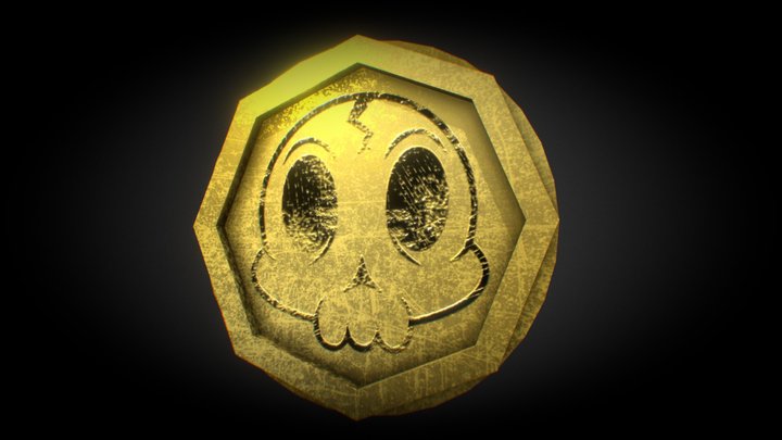 Cartoon Pirate Coin 3D Model