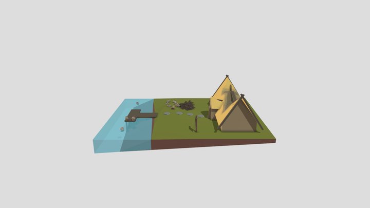 Anglo-Saxon House Diorama 3D Model