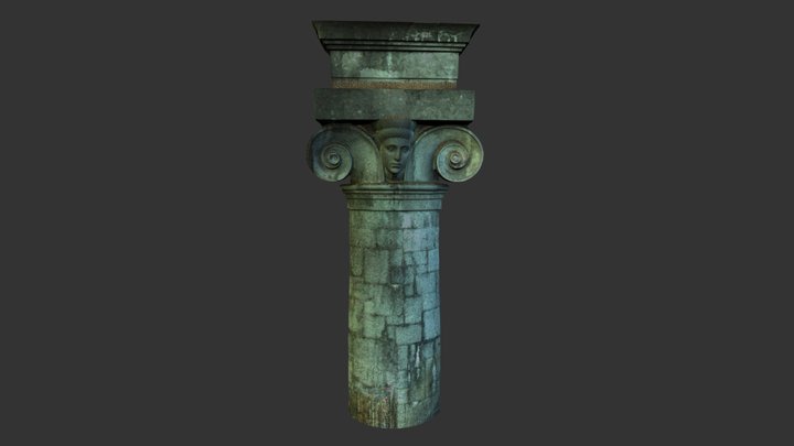 Plečniks barrier, pillar 3D Model