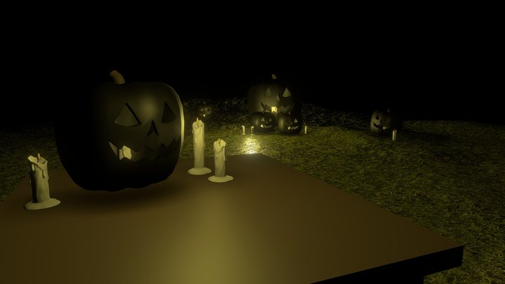 pumpkin scene 3D Model