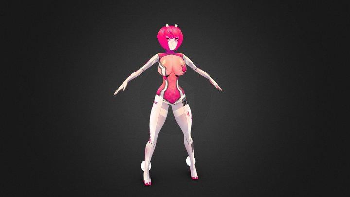 busty girl 3D Model