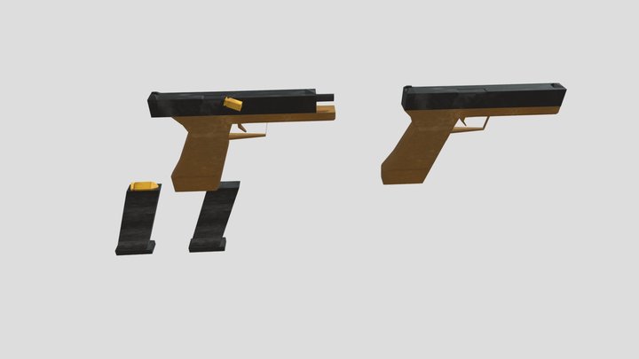 PS1-Style Handgun (Free to Use) 3D Model