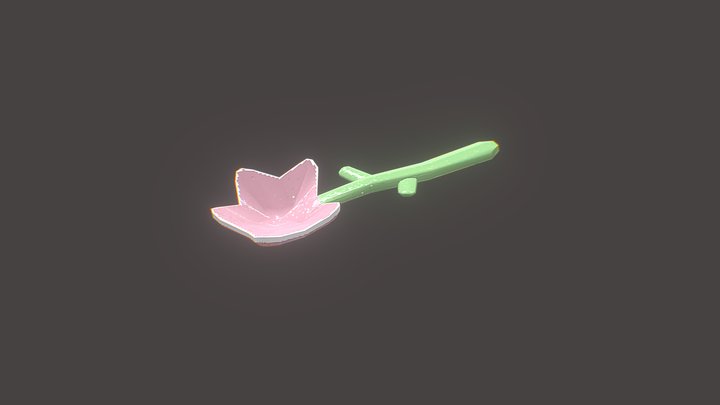 Low-Poly Flower Spoon 3D Model