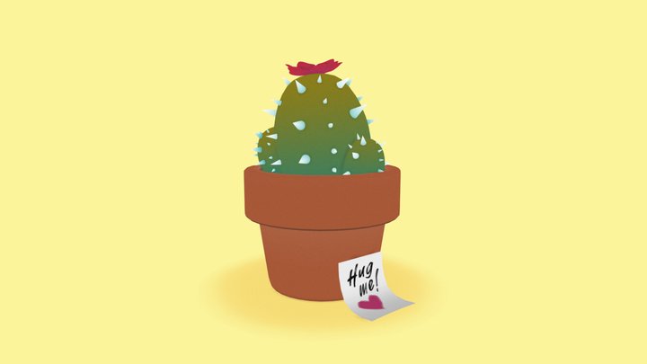 Hug Me Cactus Model 3D Model