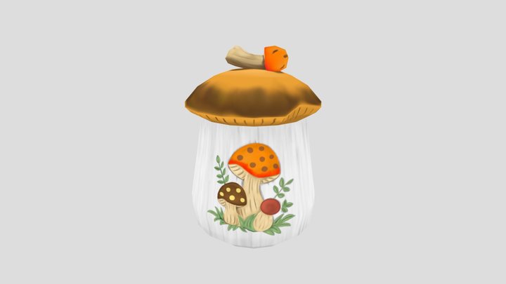Merry Mushroom Jar 3D Model