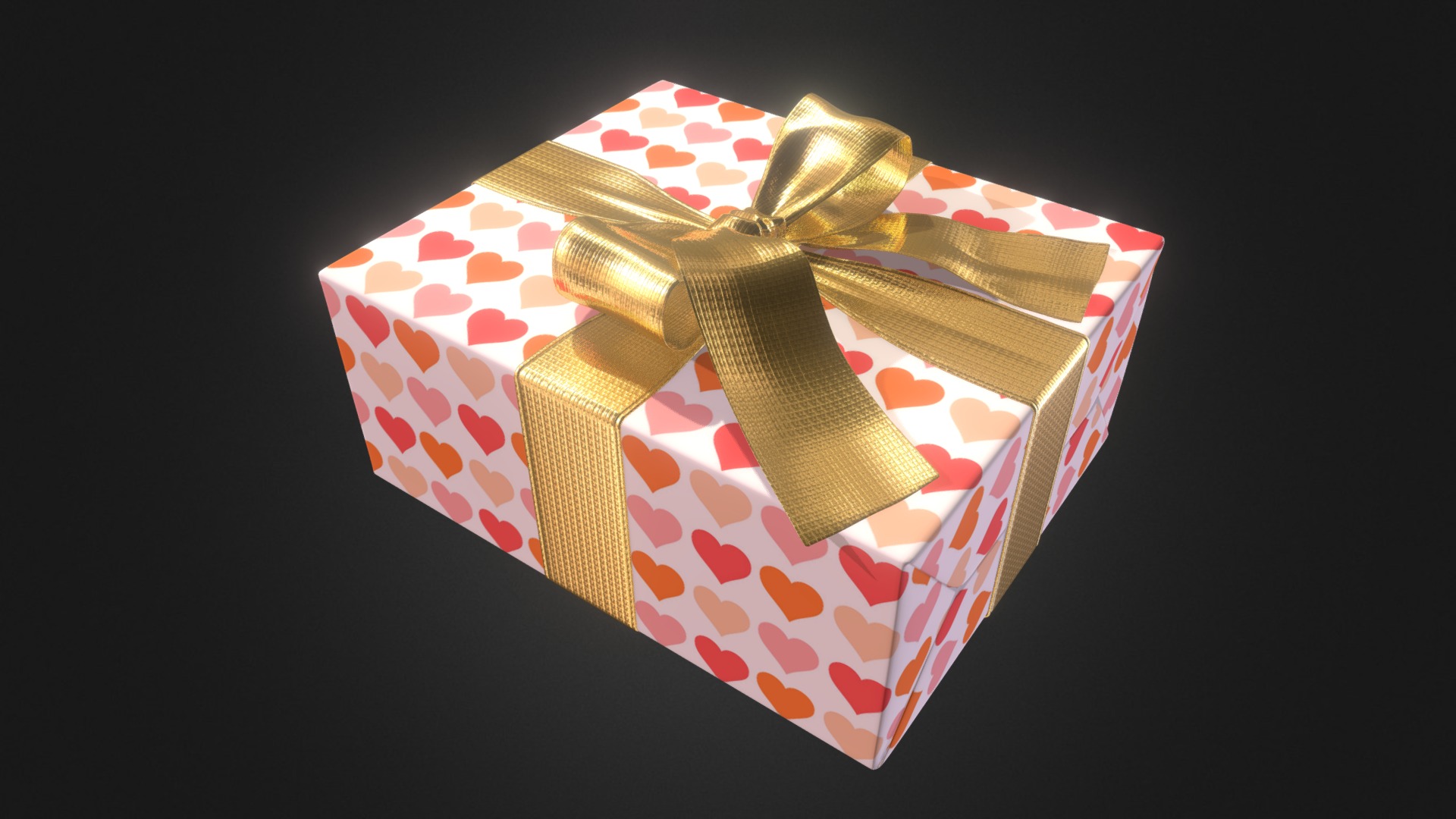 3D model Gift Box - This is a 3D model of the Gift Box. The 3D model is about a box with a bow.