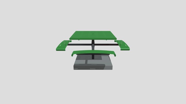 Four Seat Picnic Table 3D Model