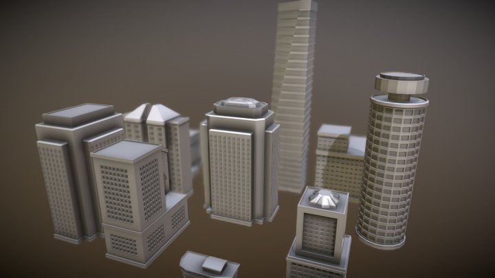 Buildings And Skyscrapers Collection 3 3D Model