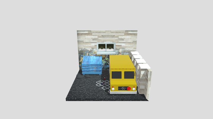 Furgão Estacionado 3D Model