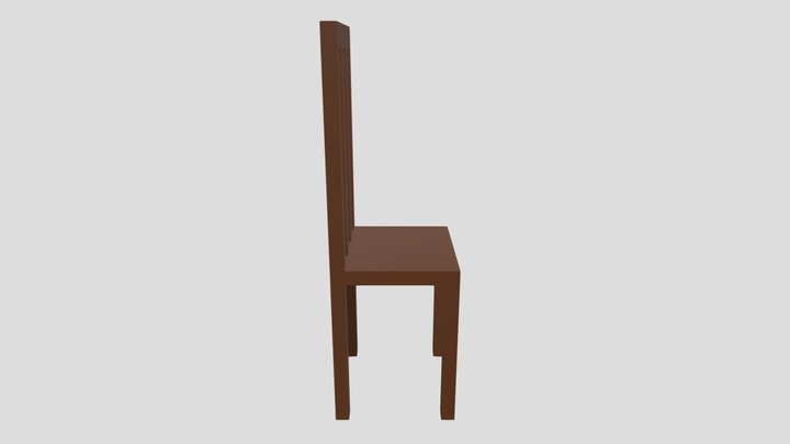 low poly wooden chair 3D Model