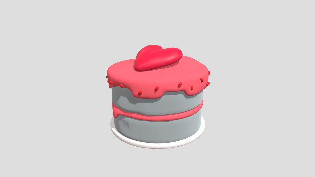 Creamy Heart Cake Stylized