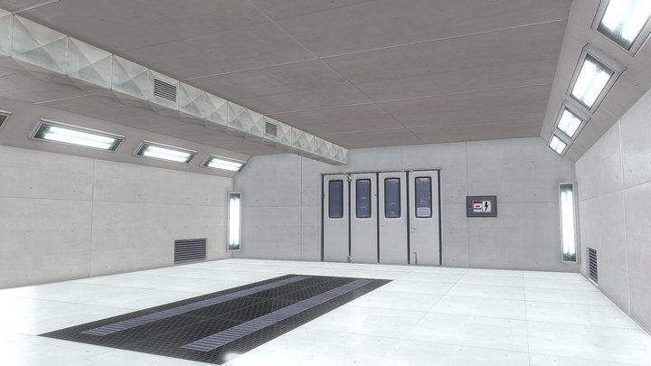 Paint Booth (Car Paint Garage) (Optimized) 3D Model