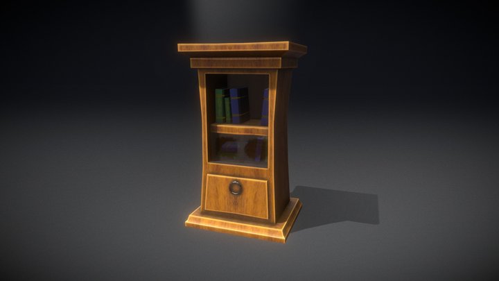 Old Low Poly Shelf 3D Model