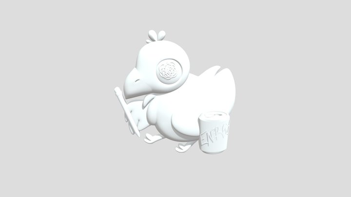 Burnt Out Bird Pin 3D Model