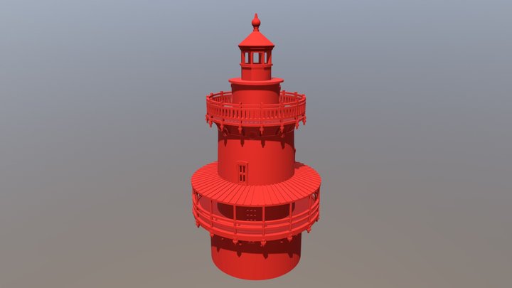 Newport News Middle Ground Light 3D Model