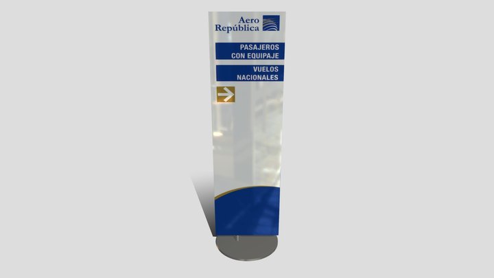 Señalización Aeropuerto Totem 3D Model