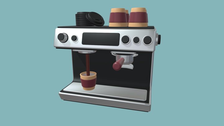 Stylized Espresso Machine 3D Model 3D Model