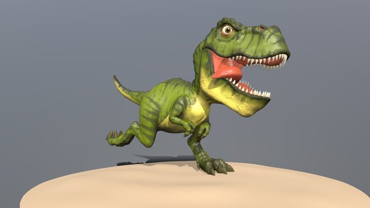 Running Baby Rex 3D Model