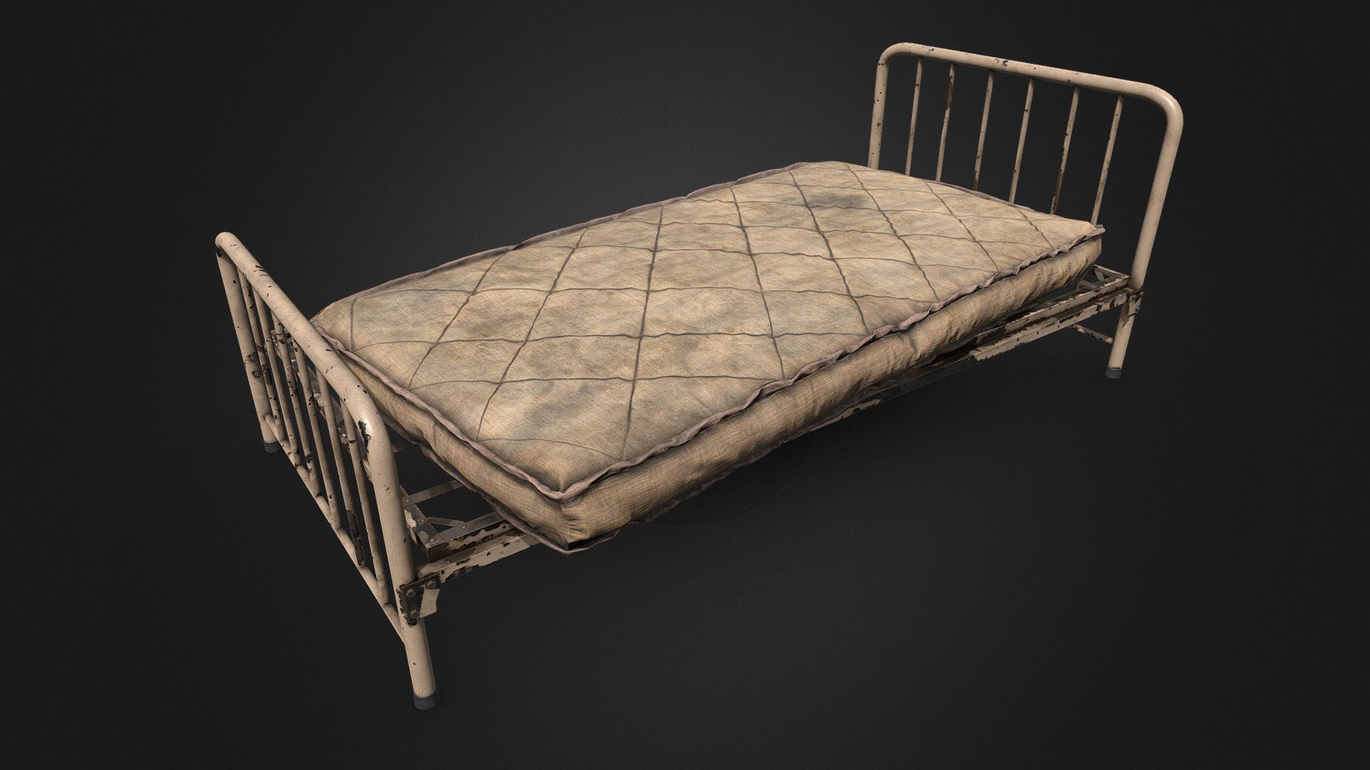 Old Bed - PBR - Textured | 3D model