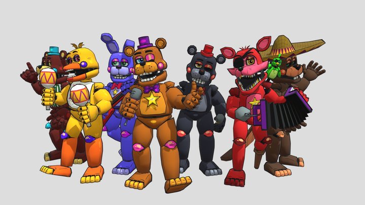 Retro Cartoon Rockstars (FNAF 6) 3D Model