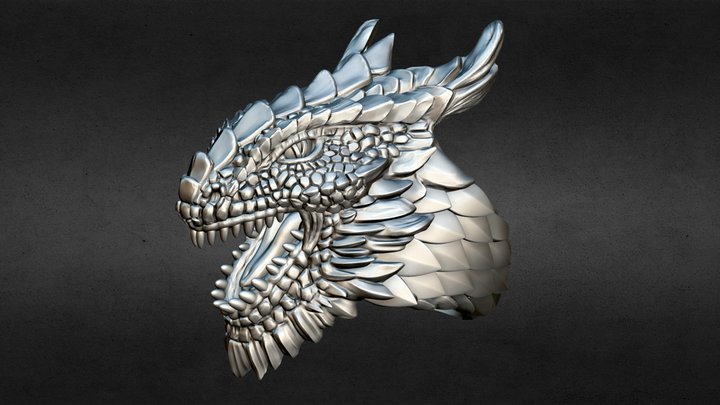 Ring Dragon Head 3D Model