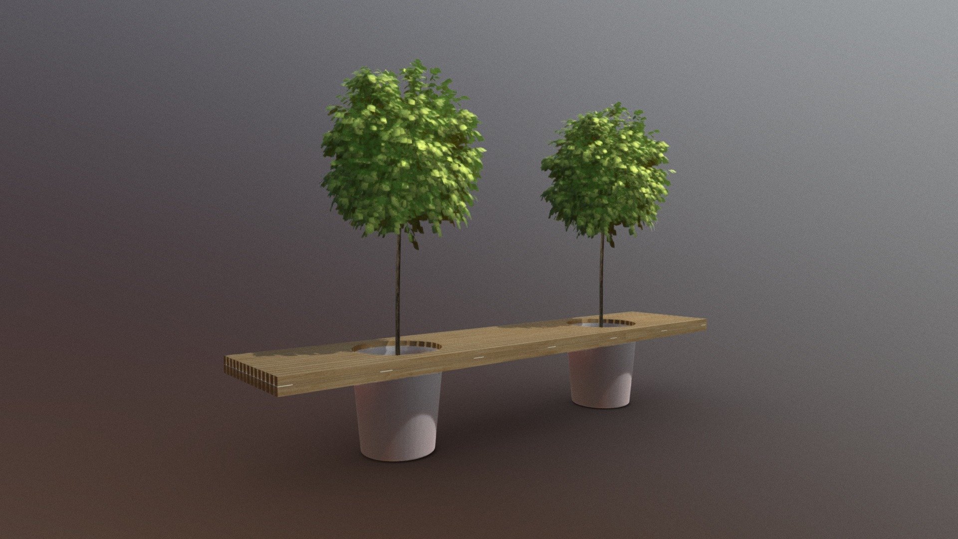 Bench 2 Trees - Download Free 3D model by Stereocat (@andrey.giun ...